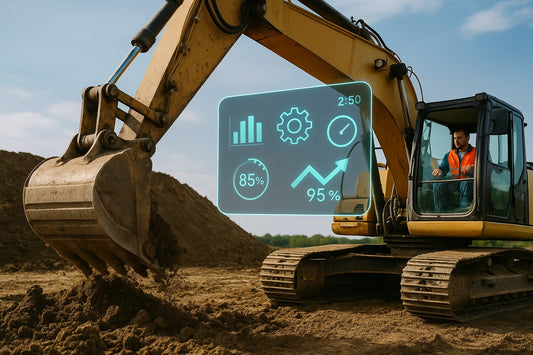 Professional header image for educational tutorial: The Impact of Embedded Systems on Excavator Efficiency
